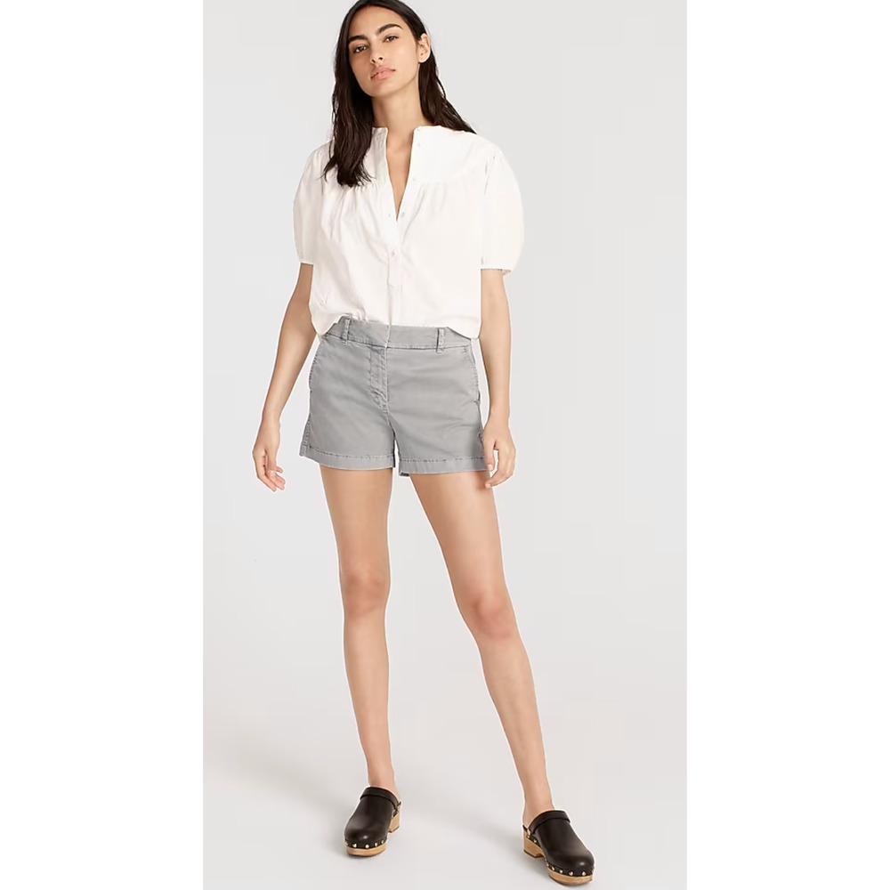 NWT J. Crew 4” Stretch Chino Shorts 12 Gray J.Crew Women's H5806 Beach Resort